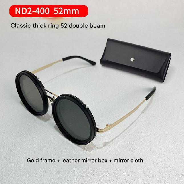 Adjustable ND9 Filter Sunglasses Steampunk Retro Design with Polarized HD Anti-Glare Lenses(gold)
