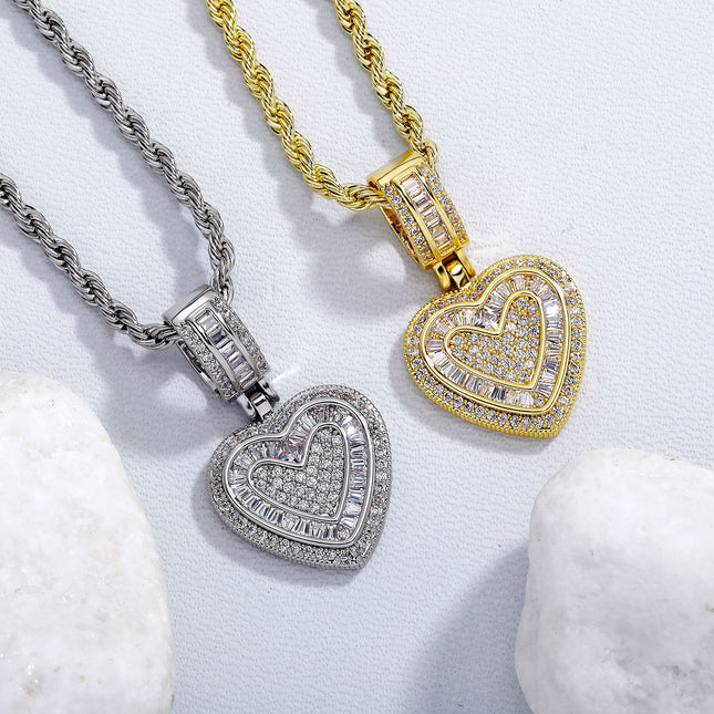 Iced Out Heart Pendant Necklace – product detail
