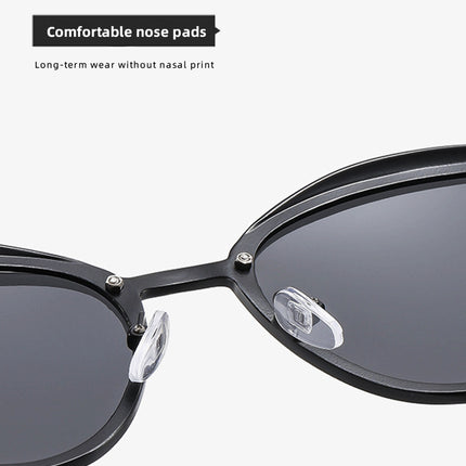 2-pcs Blue Elegant Women's Cat Eye Sunglasses - Anti-Glare, Lightweight Frame