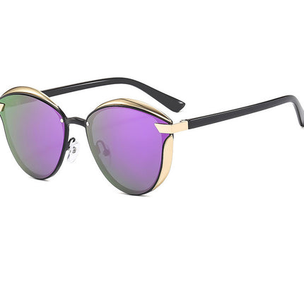 2-pcs Purple Elegant Women's Cat Eye Sunglasses - Anti-Glare, Lightweight Frame
