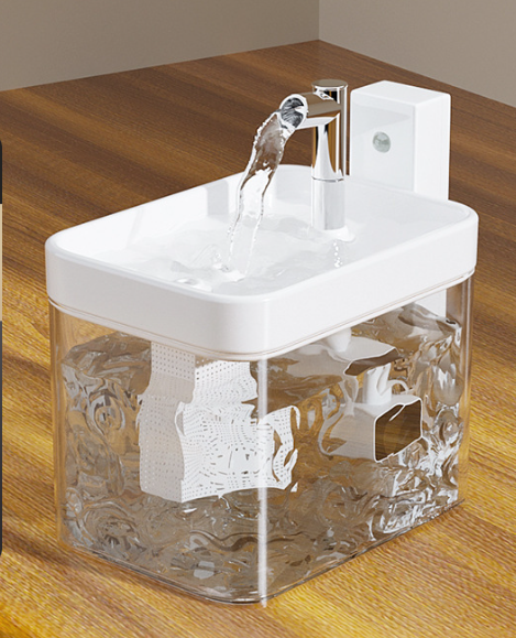 White Wireless Sensor Pet Water Fountain