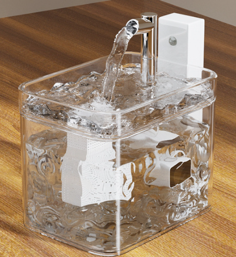 Transparent Wireless Sensor Pet Water Fountain