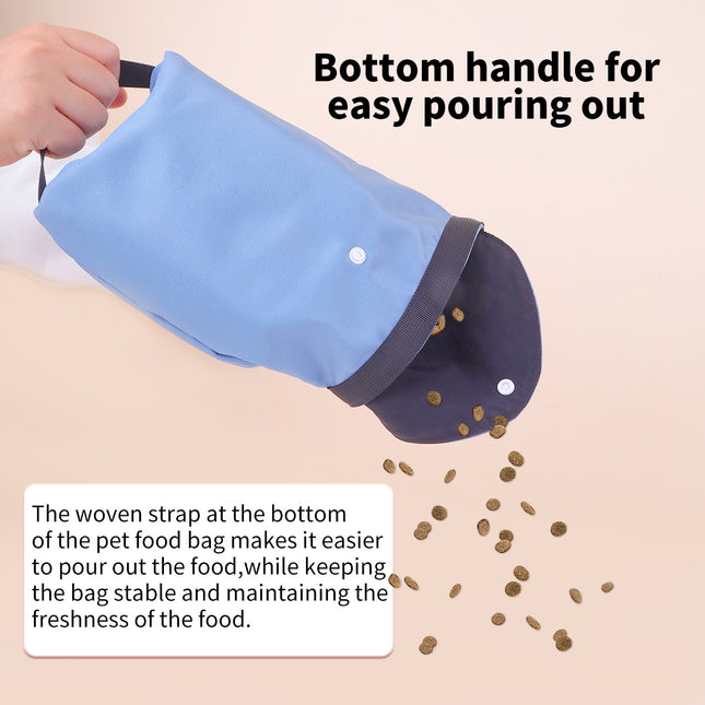 2-Pcs Blue Portable Pet Food Storage Bag