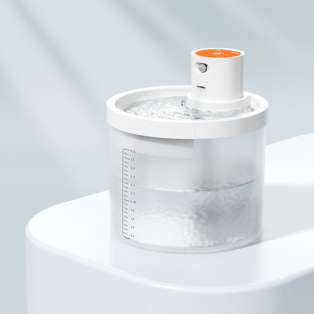 Orange Wireless Automatic Pet Water Fountain