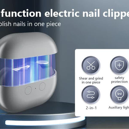 Purple Multi-Function Electric Nail File - Built-in Storage Space, LED Light, Quiet Operation