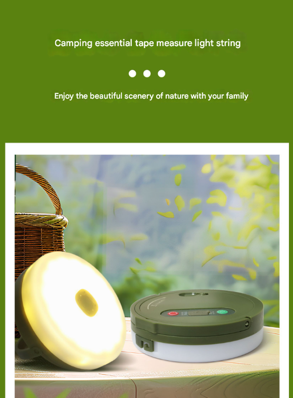 Rechargeable LED Camping Light with 10m Retractable String Light (Warm White) – product detail