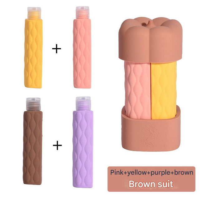 Brown suit Silicone Travel Bottles Set (4 Pack 60ml)