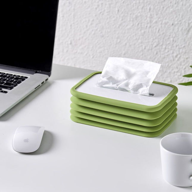 2-pcs Green Silicone Tissue Box Holder