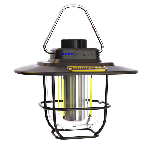 Black Vintage LED Camping Lantern