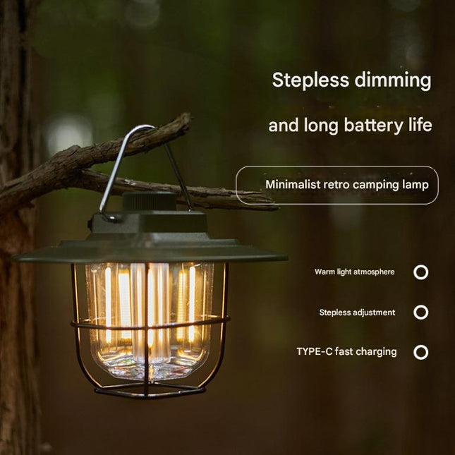Black Vintage LED Camping Lantern – product detail