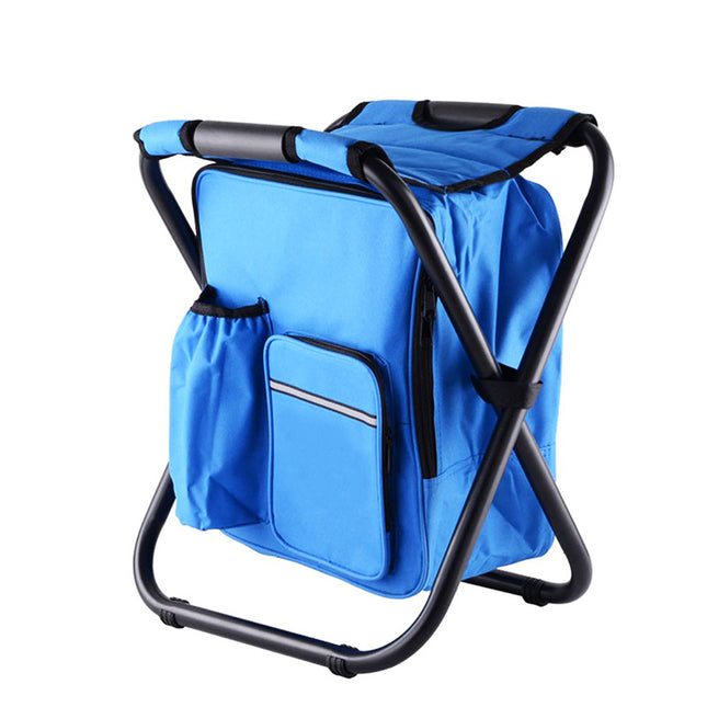 Blue Insulated Cooler Backpack Chair