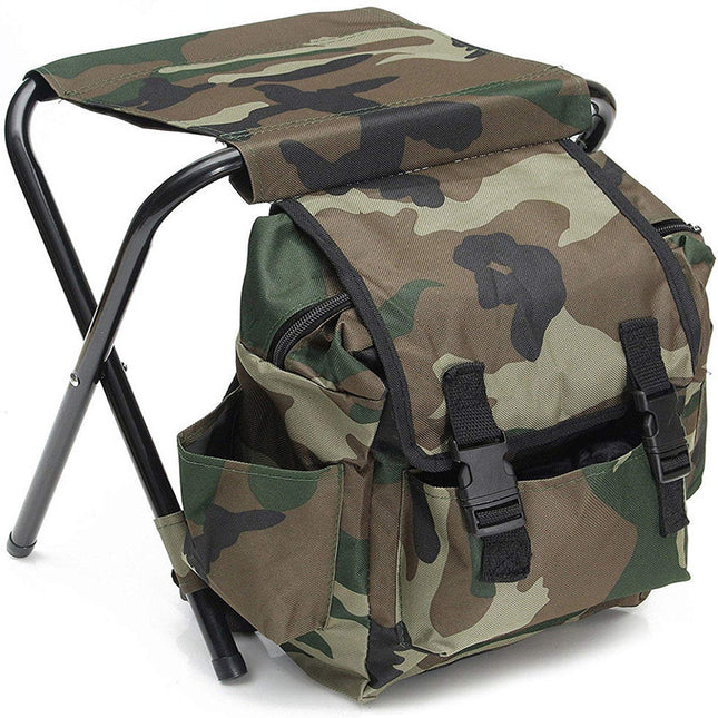 Folding Camo Backpack Stool