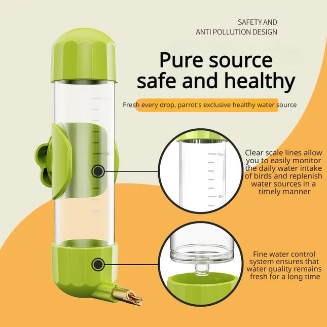 Green Automatic Bird Water Feeder Bottle (200ml) – product detail