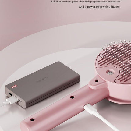 Pink Rechargeable Pet Grooming Brush with UVC Sterilizer & Mist Spray