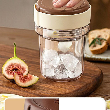 2-in-1 Ice Cube Maker Tumbler - Portable Cup with Integrated Silicone Ice Tray & Lid (1 cup + 3 ice tray)