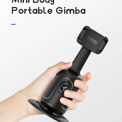 Black AI Smart Auto Tracking Phone Holder - 360° Rotation Face & Body Tracking Mount