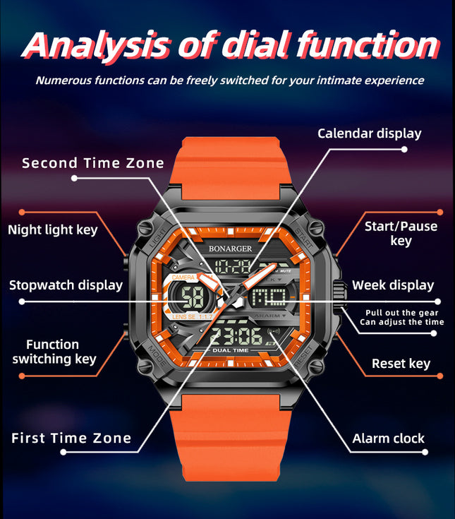 Blue Men's Dual Display Watch – product detail