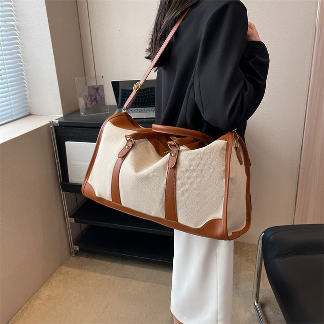 Brown Contrast Color Women's Travel Bag – product detail