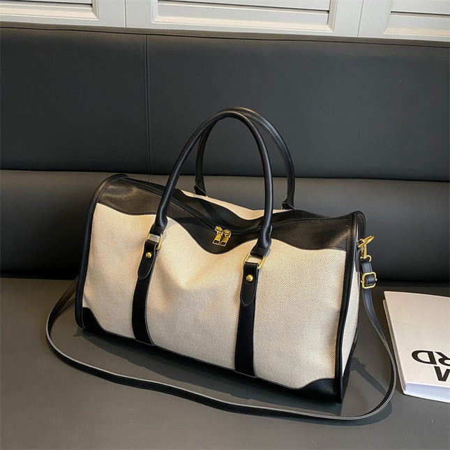 Black Contrast Color Women's Travel Bag – product detail