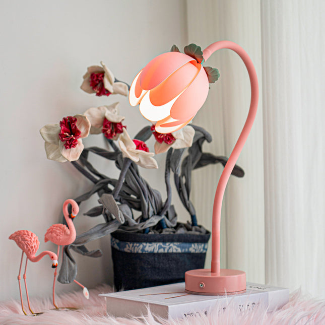 Pink LED Tulip Desk Lamp - Flexible Gooseneck