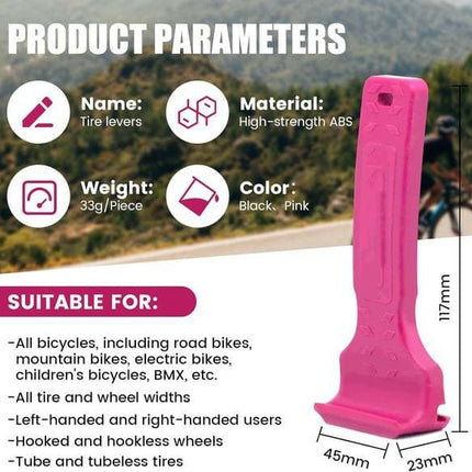 Pink+Black Easy-to-use bicycle tire levers - quick tire removal and installation tool