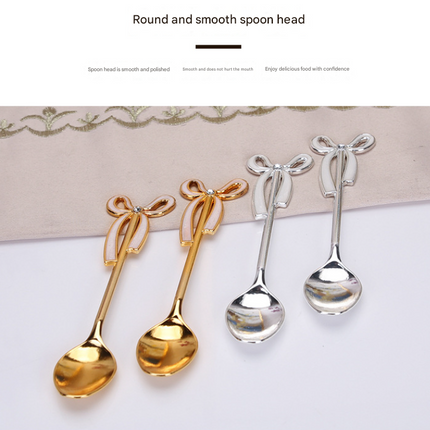 Elegant Swan Base Spoon Holder Set with 6 Coffee/Dessert Spoons(Silver spoon)