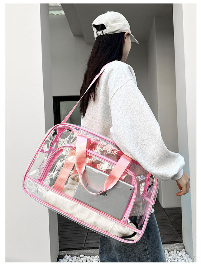 Pink transparent Multi-Purpose Clear PVC Bag – product detail