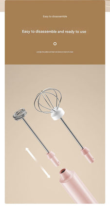 Green Cordless Drink Mixer & Egg Beater with 2 Whisk Heads - USB Powered