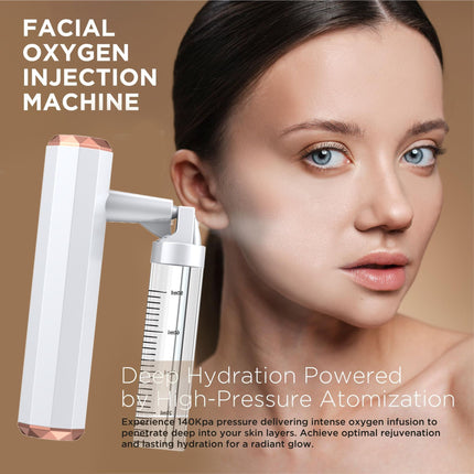 White Rechargeable Facial Oxygen Sprayer - Home Use Nano Mist Beauty Tool