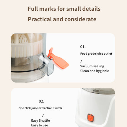 Gray Electric Citrus Juicer Press - Portable, Large Caliber, One-Click Operation(7.4v1600mAh battery)