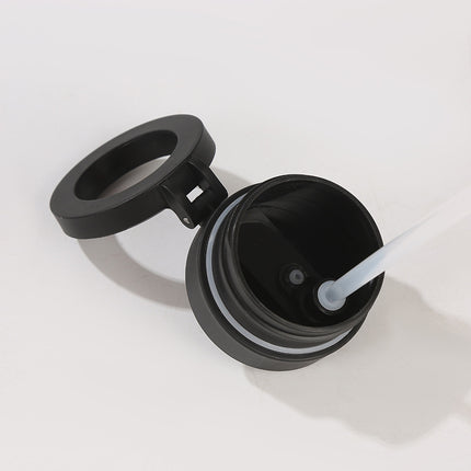 Stainless Steel Insulated Water Bottle with Integrated Magnetic Phone Stand - Black (24oz)