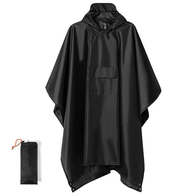 Black Portable Outdoor Camping Poncho