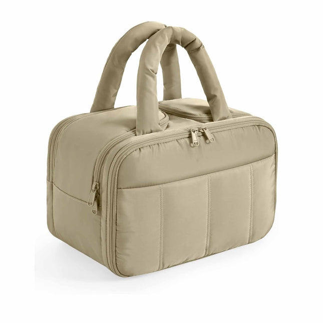 Camel Puffy Travel Wash Bag with Wide-Mouth Access and Wet-Dry Pockets V888-ELOSUNG26456