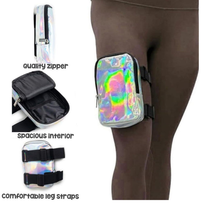 Silver Shiny Holographic Thigh Holster Bag – product detail