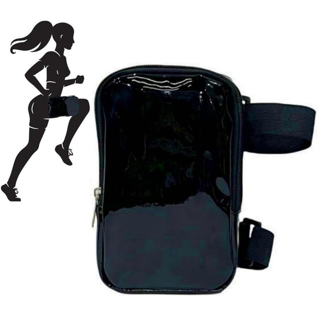 Black Shiny Holographic Thigh Holster Bag