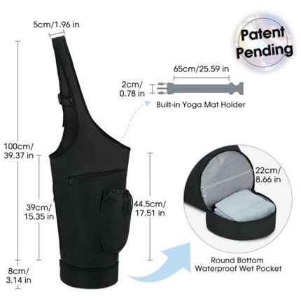Pink All-in-One Yoga Sling Bag - Fits Mat & Gear, Large Opening, Side Pockets