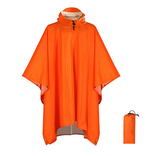 Orange Portable Outdoor Camping Poncho