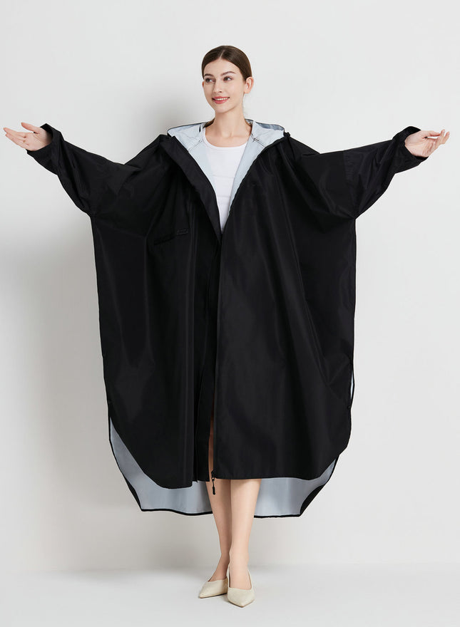 Black Stylish Waterproof Raincoat Poncho