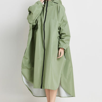 Matcha green Stylish Waterproof Raincoat Poncho - Long, Packable for Outdoor Travel & Hiking