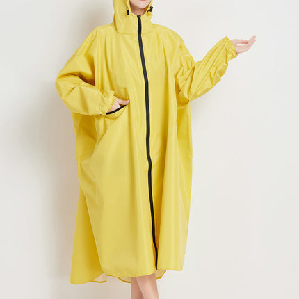 Yellow Stylish Waterproof Raincoat Poncho - Long, Packable for Outdoor Travel & Hiking