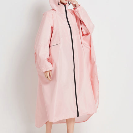 Light pink Stylish Waterproof Raincoat Poncho - Long, Packable for Outdoor Travel & Hiking
