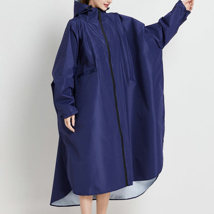 Dark blue Stylish Waterproof Raincoat Poncho - Long, Packable for Outdoor Travel & Hiking