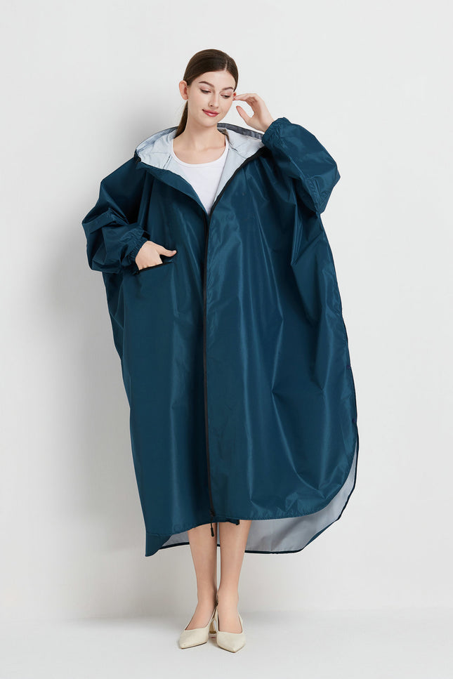 Sea blue Stylish Waterproof Raincoat Poncho