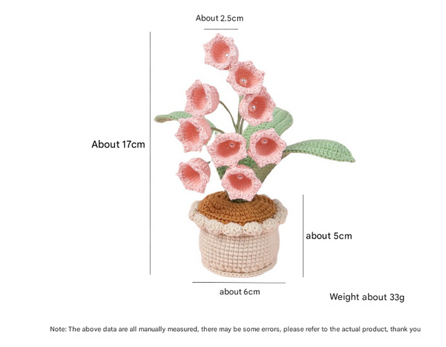 Handmade Crochet Lily of the Valley Potted Plant – product detail