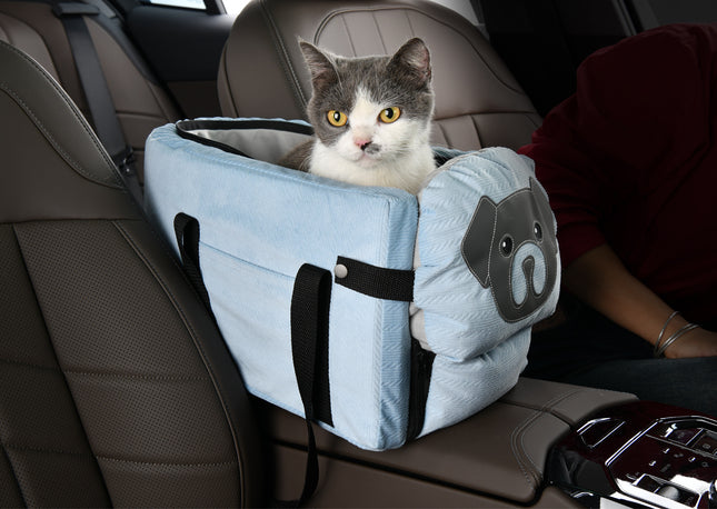 Blue Pet Car Booster Seat for Small Dogs & Cats