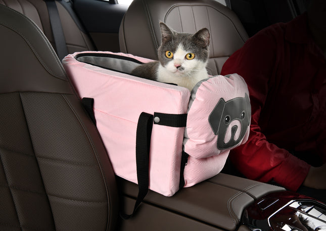 Pink Pet Car Booster Seat for Small Dogs & Cats