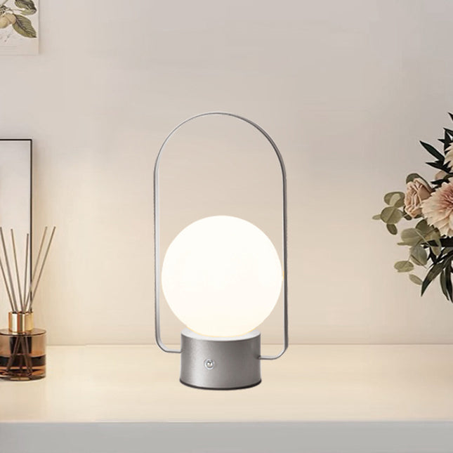 Silver Portable Rechargeable LED Lantern Lamp