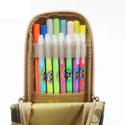 Camouflage Car Shaped Pencil Case - Large Capacity Stationery Organizer Pouch (Desert camouflage)