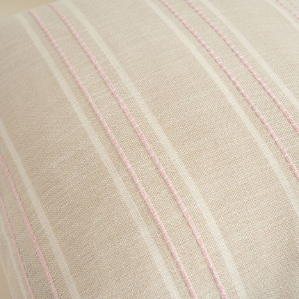 Textured Vertical Striped Pillowcases - Scandinavian Home Decor Accents (Pink Stripes Pair - 45x45cm)