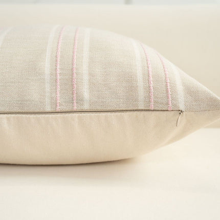 Textured Vertical Striped Pillowcases - Scandinavian Home Decor Accents (Pink Stripes Pair - 45x45cm)